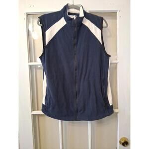 Cutter & Buck Men's CB WeatherTec  Vest Navy, Full Zip Medium Zip Pockets K1